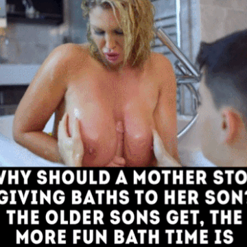 sexy mom bathing with son gif